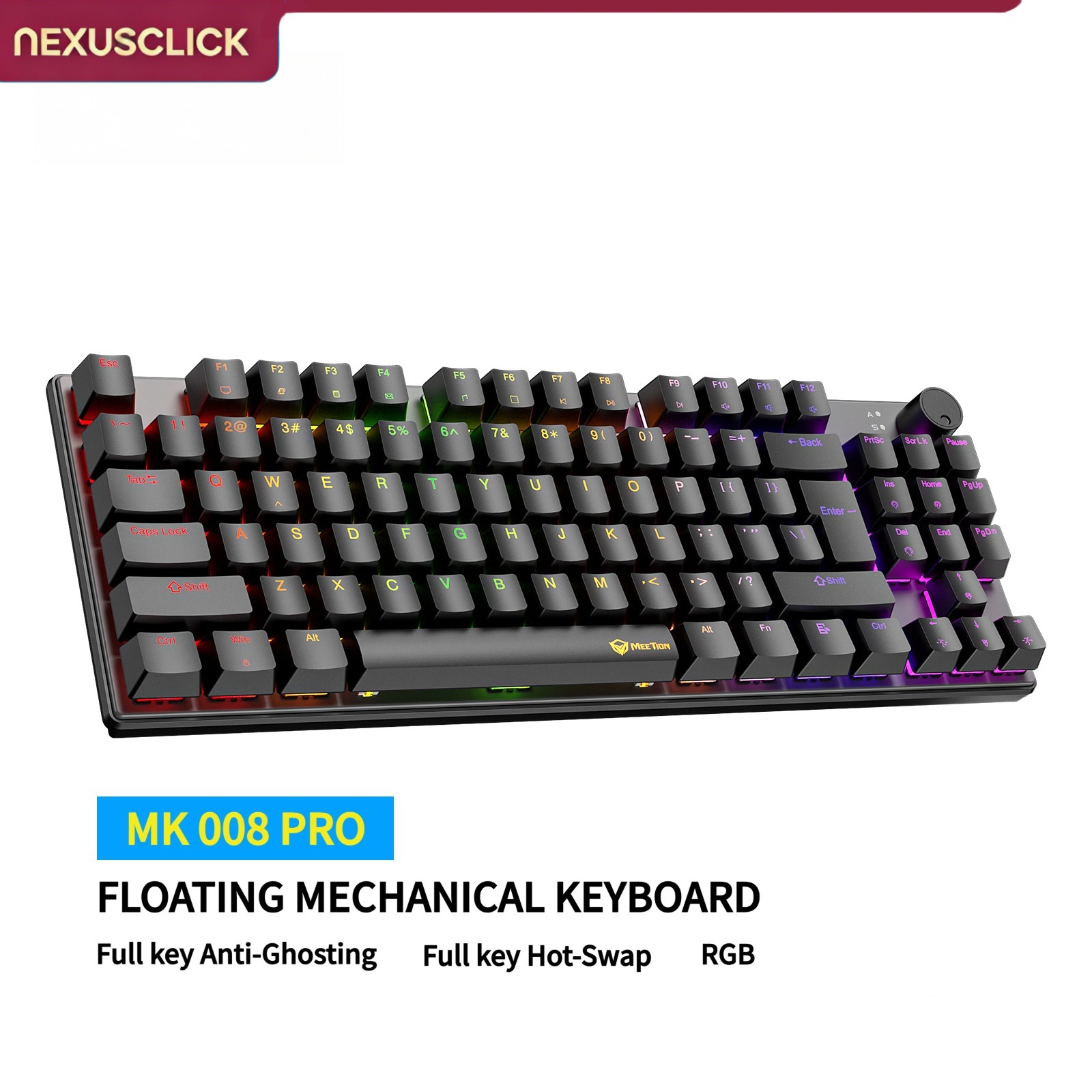 Anti-Ghosting Keyboard - Tastiera Meccanica NexusClick 88 Tasti Hot-Swappable,