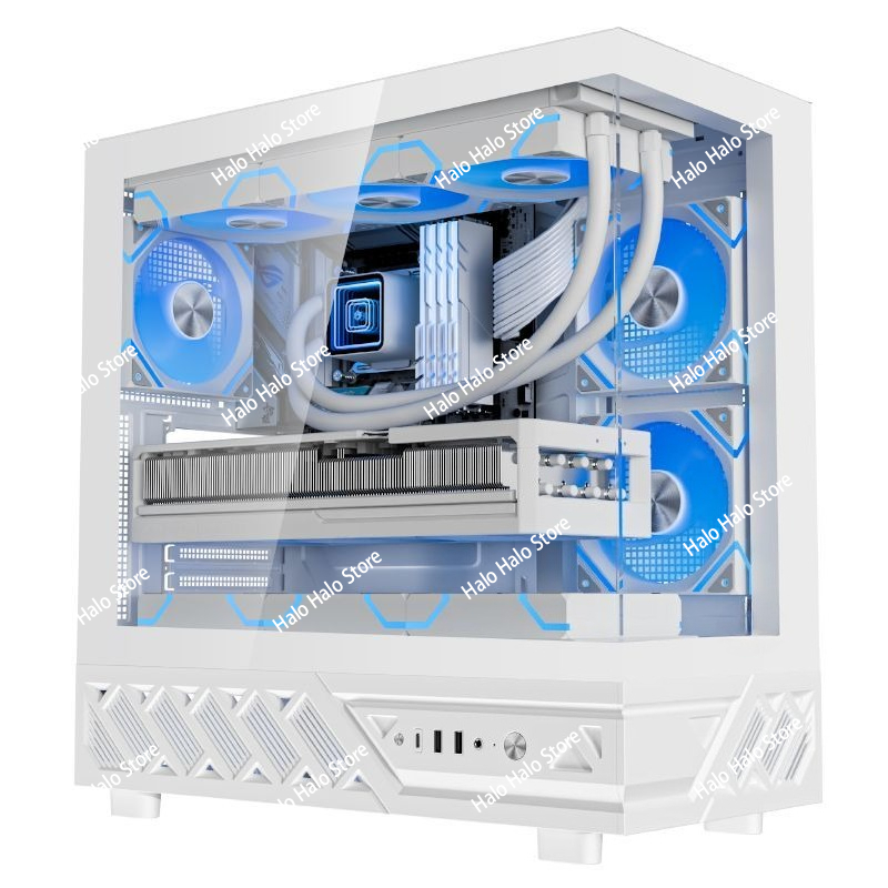 Pc Gaming Liquid - Custodia per PC ATX Seaview bianca