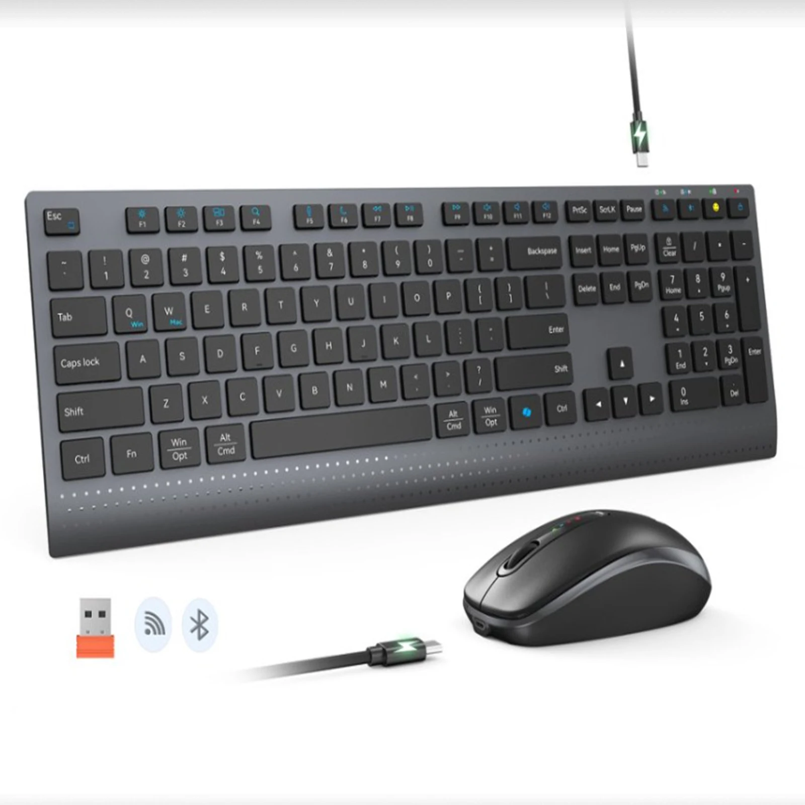Pc Gaming Fullset - Set mouse tastiera wireless dual-mode Bluetooth