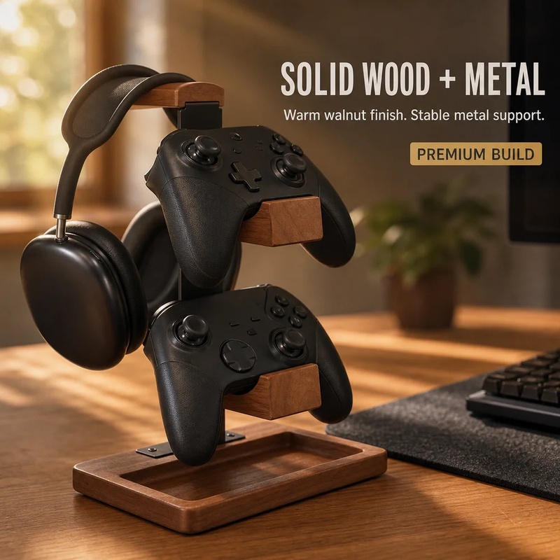 Supporto per Cuffie in Legno,  - Pc Gaming Earphones recensione e prezzo
