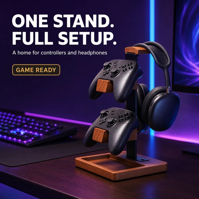 Supporto per Cuffie in Legno,  - Pc Gaming Earphones recensione e prezzo