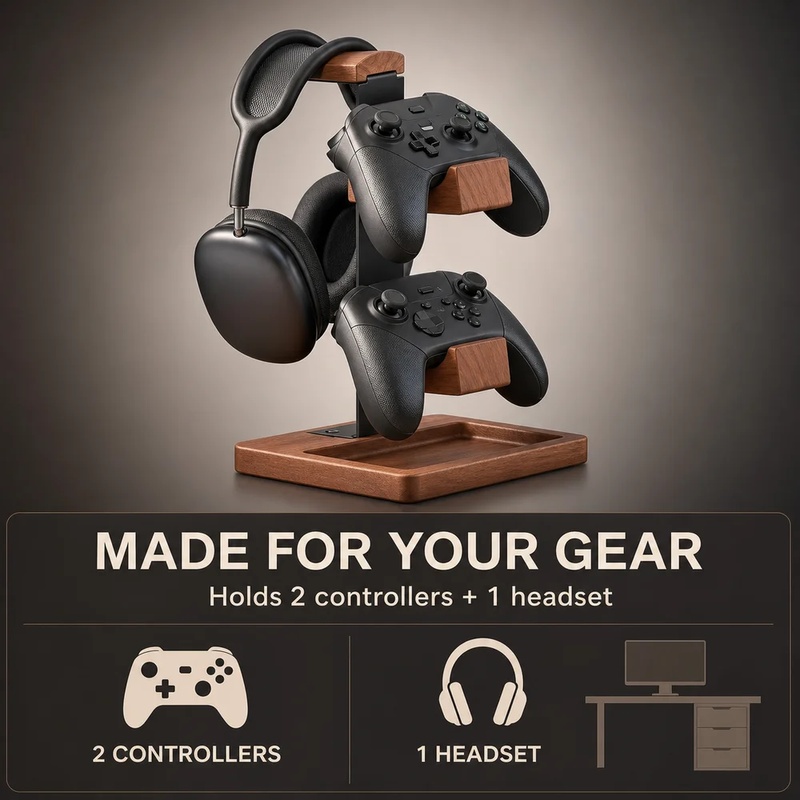 Supporto per Cuffie in Legno,  - Pc Gaming Earphones recensione e prezzo